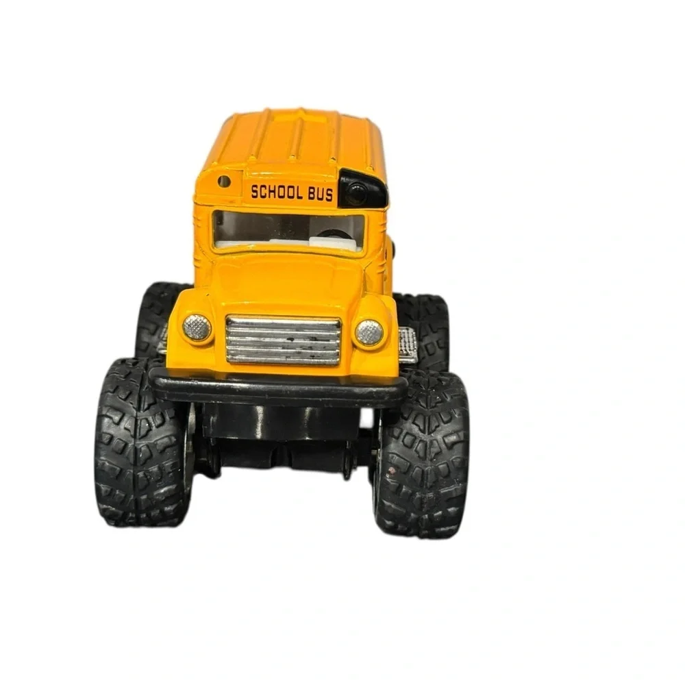 Two Diecast Pull Back & Rsce Vehicles: Kinsmart Hummer & School Bus